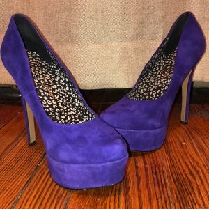 Jessica Simpson Purple Velvet High Heels